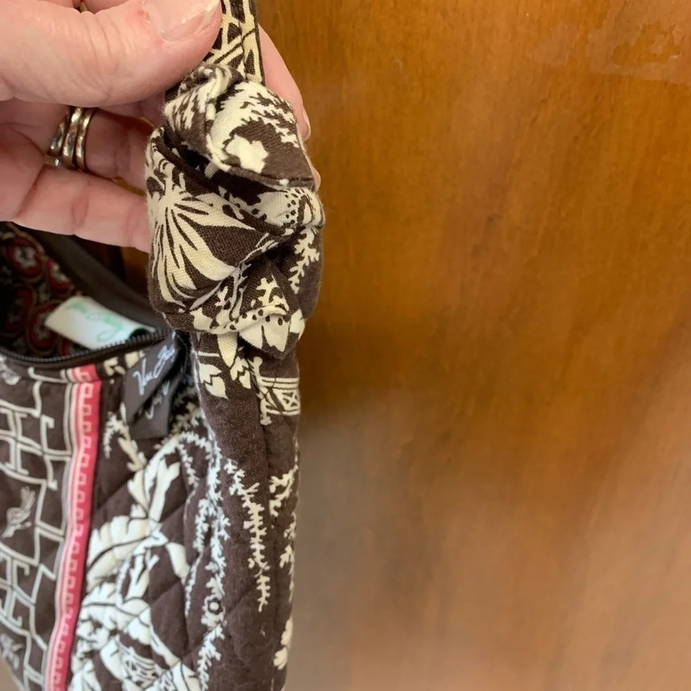 Vera Bradley mini shoulder bag cotton quilted imperial toile top zip 9x9